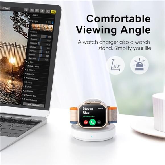 Portable Magnetic Charging Dock for Apple Watch,Wireless Fast Watch ChargerStand - Picture 5 of 7